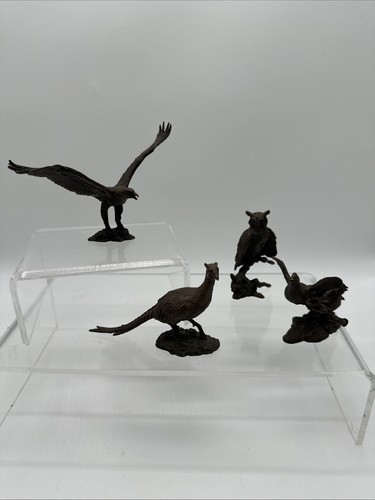 De colección 85-86 Colección Avon 4 Figuras de Pájaros de Latón Búho Águila Faisán Codorniz MCM - Imagen 12 de 20