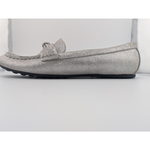 Land's End Damenschuhe silbermetallic bequeme Wildleder-Slipper Loafer Größe 8,5 - Bild 4 von 8
