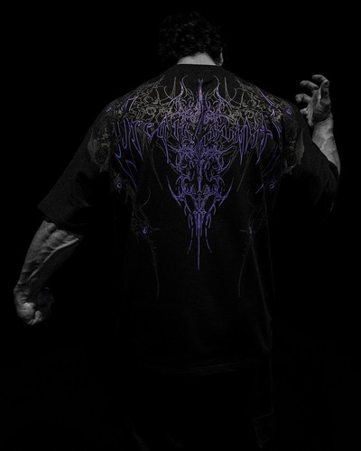 Breathedivinity American dark loose large-sized cotton men short-sleeved T-shirt - Imagen 12 de 51