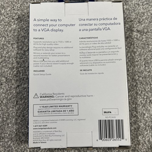 Insignia - HDMI to VGA Adapter (White) - Picture 2 of 2