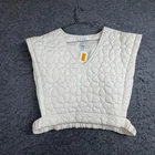 Rachel Zoe Poncho Tank Top Womens One Size, White Quilted Floral Padded Lined