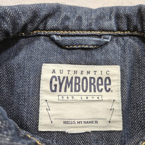 Gymboree Denim Jean Jacket Unisex Boys Girls XS (4/5) Blue Skull Bones Accent - Picture 6 of 11