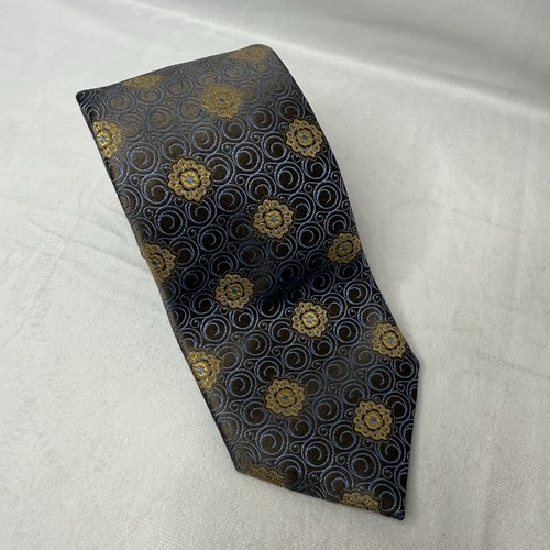 Canali Neck Tie Brown Gold Blue - Picture 3 of 7