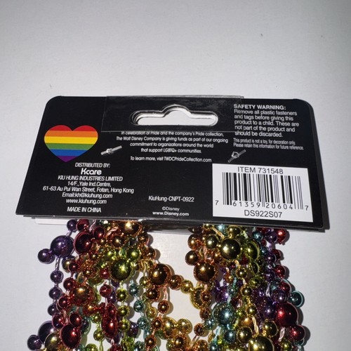 Disney Pride Collection Beaded Mickey Necklaces - Season Of Love Heart Glasses - Picture 11 of 11