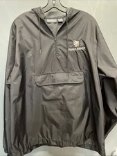 Men’s Auburn Sport Black Hooded Anorak Jacket with Piggly Wiggly Logo Size Large
