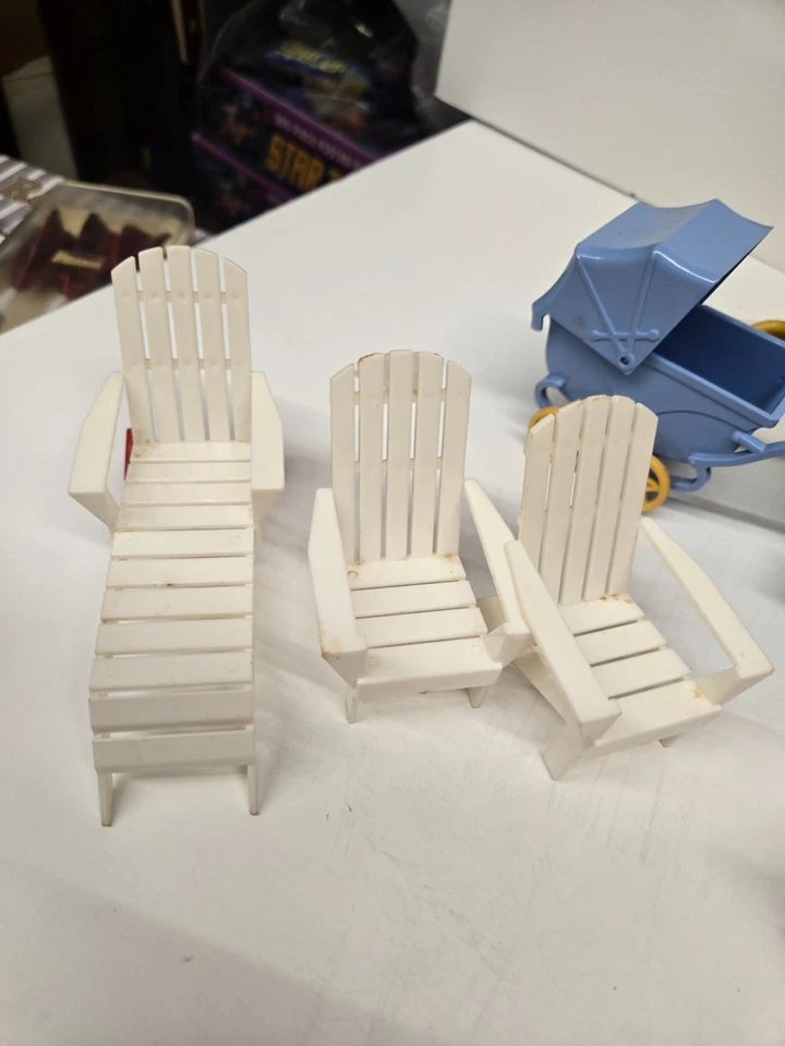 Muebles para casa de muñecas ideales vintage muebles para bebés y exteriores sillas Adirondack Foto 2 de 4