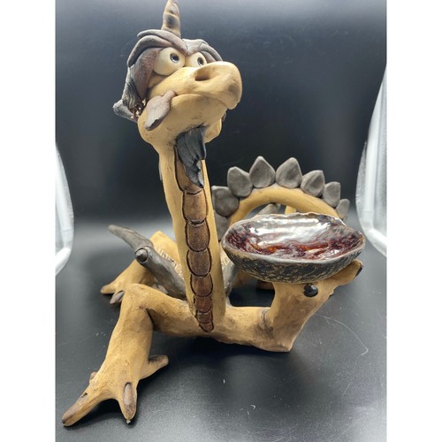 Rare Stan Dzedzy Dragon Sculpted Pottery Figure signed Fantasy Whimsical - Picture 8 of 10