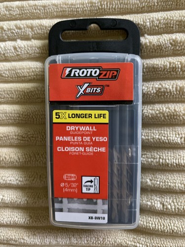 NUOVO (Confezione da 10) RotoZIP XB-DW10 5/32" Punte Zip per Cartongesso con Punto Guida (BN276) - Foto 1 di 2