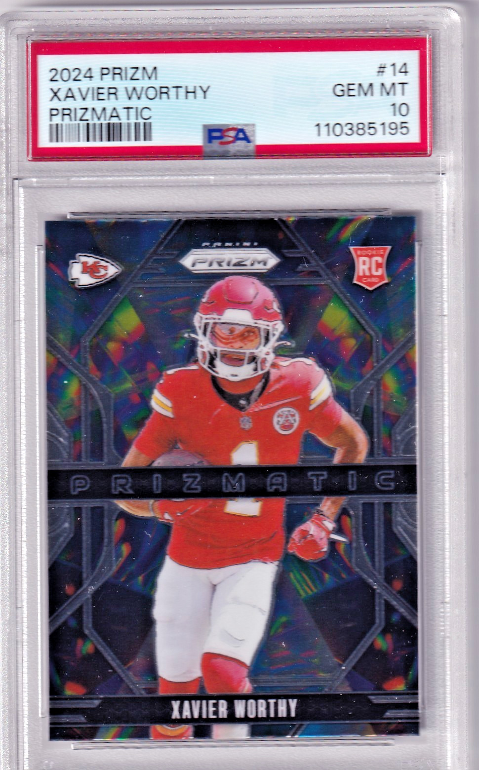 Xavier Worthy 2024 Panini Prizm #14 PRIZMATIC RC PSA 10       CLEAN SLAB!!!!!!!!