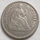 1860-O Seated Liberty Silver Half Dime VG Details, New Orleans H10C coin