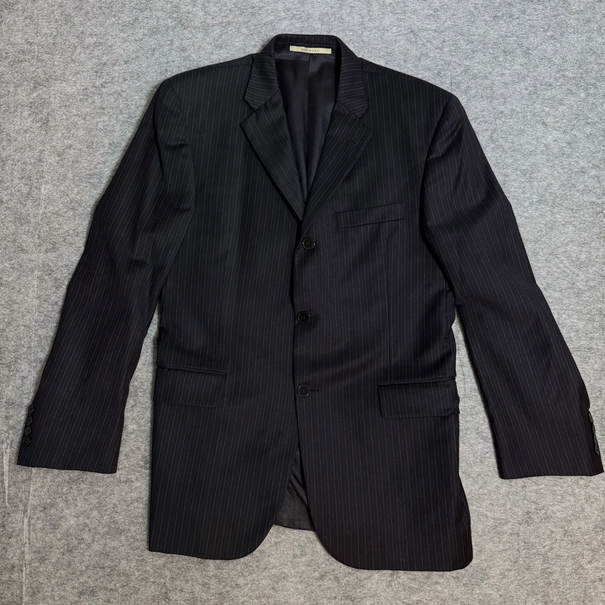 スーツ BURBERRY LONDON 3piece Suits BURBERRY LONDON Size 44 Regular Black Grey Stripe Wool Notch Lapel