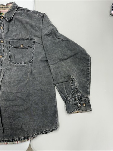 VTG Cabela's Roughneck Canvas Flannel Lined Button Up Shirt Jacket XL Shacket - Picture 6 of 19