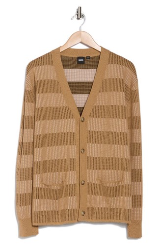 NWT HUGO BOSS Elegant Knitted Sweater/Cardigan in Beige L MSRP $ 268 - Picture 7 of 10