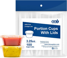 Clear Disposable Plastic Portion Cups with Leakproof Lids Jello Shot Condime