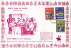 1970 XMAS GREAT BRITAIN QE2 ILLUS CARD FDC DARLINGTON FDI PMK +TEXT SHEET 64/500