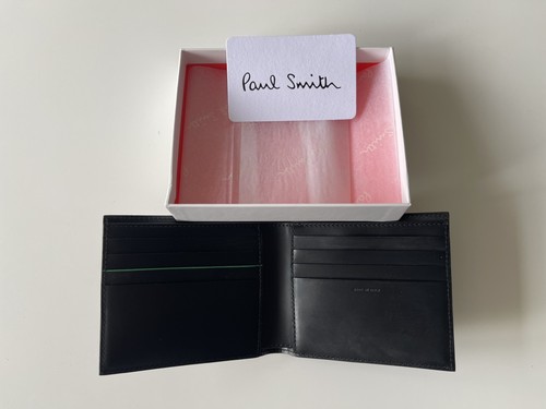 PAUL SMITH MEN’S STRAWBERRY SKULLS PRINT BLACK CREDIT CARD BILLFOLD WALLET NWT - Picture 7 of 10