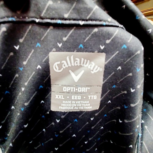 Callaway Opti Dry Wicking Golf shirt polo size XXL Dark Grey Navy pattern - Picture 2 of 10