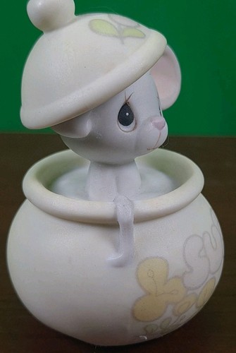 Vtg 1987 Enesco Precious Moments Hi Sugar Mouse In Sugar Jar BC-871 - Picture 5 of 8