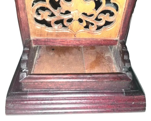 Banco de altar budista. Toda madera. Ornado. Pieza vintage. - Imagen 9 de 17