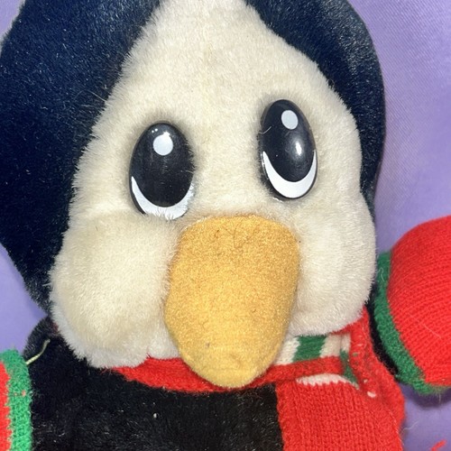 Vintage 1988 Applause Weihnachten Pinguin rote Fäustlinge 9 Zoll - Bild 2 von 5