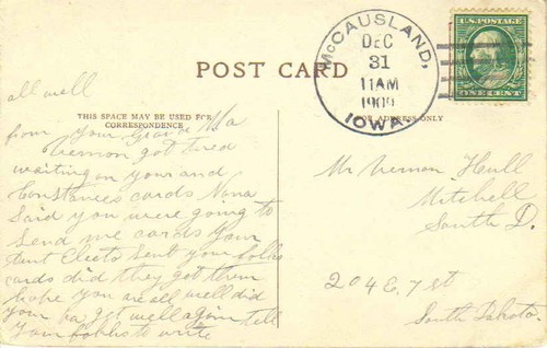 Iowa McCausland 1909 4a-bar PC.