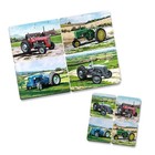 Coaster & Placemat Serving for 4 Set Tractors Design Vehicles Farmhouse Style