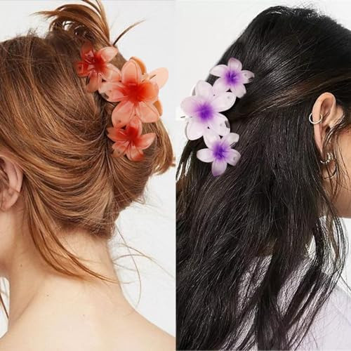 6PCS Flower Claw Clips Cute Hair Clips for Women Strong Hold Arcylic Nonslip - Picture 3 of 7