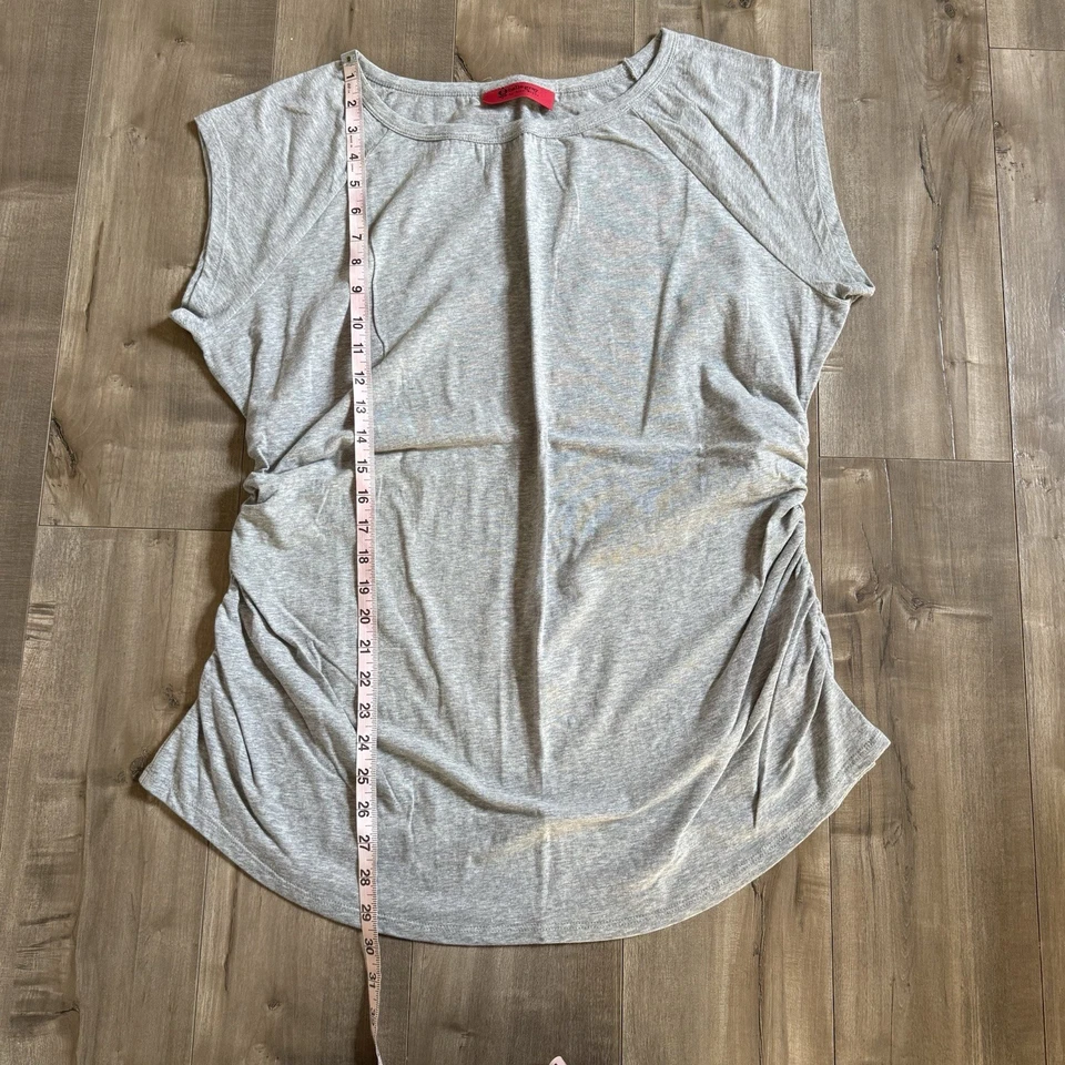 Belle Gray Lisa Rinna Short Sleeve Shirt Women 2XL T-Shirt Gray Ruched Gathered - Image 3 of 4