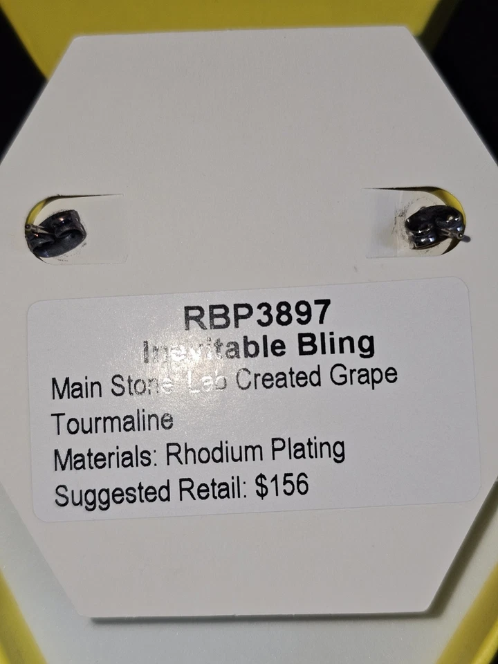 Pendientes Ring Bomb Party OG RBP3897 "Inevitable Bling" Uva Turmalina en... Foto 4 de 4