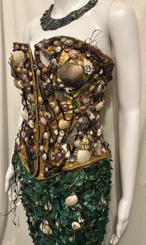 Ocean Shell Mermaid Costume Sz S/M Sea Witch Siren Cosplay Handmade Halloween - Image 2 of 4
