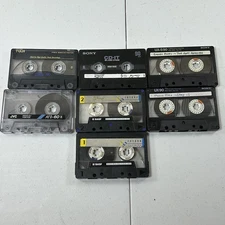 Lot Of 7 Type II High Bias Used Cassettes Sony FUJI BASF JVC