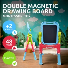 Montessori Kids Art Easel – 2-Sided Magnetic & Drawing Board (2+)