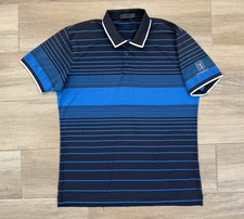G Fore Men's Golf Polo Shirt LARGE Blue Striped TPC Stonebrae G/Fore Performance