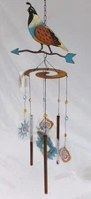 Sunset Vistas Hand Painted Bob white Quail Wind Chime