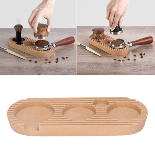 (58 mm/2,28 Zoll) Kaffee Tamper Halter Multifunktion 4 Schlitze Holz Kaffeefilter JY - Bild 3 von 24