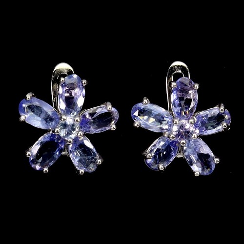 925 Sterling Silver Earrings Pear Tanzanite 5x3mm Natural Gemstone Jewelry