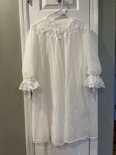 60  s vintage kayser white peignoir sheer robe Large