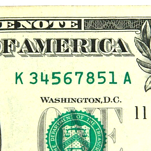 Six Digit Ascending Ladder 🪜 K 34567851 A Fancy Serial Number $1 FRN - Picture 2 of 3
