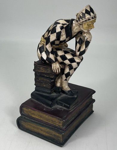 Harlequin Court Jester, Figure, Resin, 8" Tall, Hand painted - Picture 2 of 12