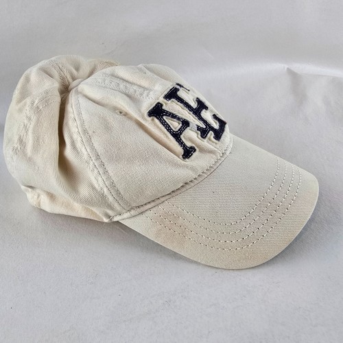 Cappello American Eagle Uomo L/XL Beige AE Logo Distressed Baseball Nu Fit Y2K Preppy - Foto 2 di 12