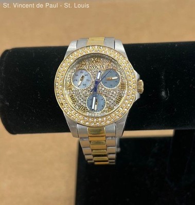 Invicta Gold Silver Crystal Accent Angel 28415 Quartz  display picture 1