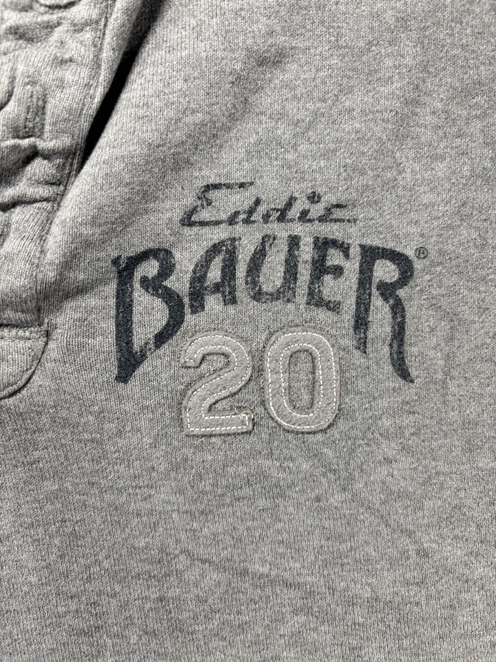 Eddie Bauer Sport Shop Long Sleeve Henley Men’s XL Gray Thick Cotton Embroidered - Image 3 of 4