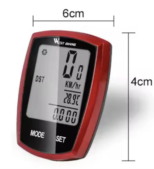 Kabellos Fahrradcomputer West Bik LCDFahrrad TachometerRadfahren Kilometerzähler - Bild 3 von 4