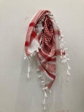 Scarf Keffiyeh Shemagh All Original Red  White Arab Kufiya Arafat Cotton