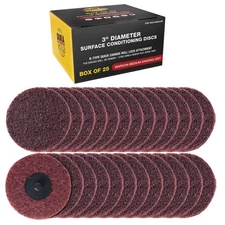 Dura-Gold 3" Surface Conditioning Discs Maroon Medium Sanding Grit (Box of 25)