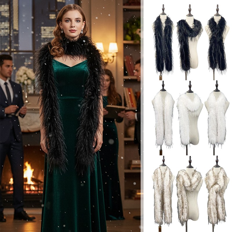 Women's Winter Long Warm Scarf Imitation Mink Fur Warm Plush Scarf