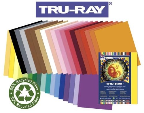 Pacon Tru-ray Heavyweight Construction Paper - 12" X 9" - Festive Red, Gold, - 第 1/7 張圖片