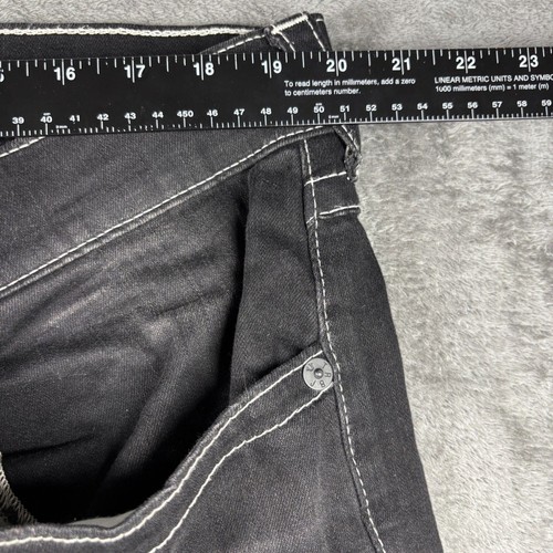 True Religion Men Jeans Black Baggy Skater Goth Grunge Flap Pockets Size 40 G256 - Picture 5 of 10