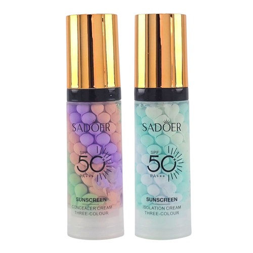ADOER Set Primer 3 Colori (2x40g) SPF 50+ Protezione Solare e Correttore Base - Foto 4 di 18