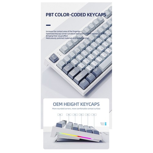 K86 Tri-Mode RVB Clavier MéCanique Russe éChangeable à Chaud Clavier de Jeu8184 - Photo 4/10